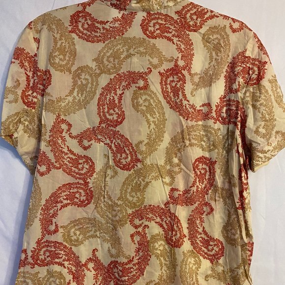 Liz Claiborne "Liz Sport" Paisley Print Shirt Size L Short Sleeve - Picture 2 of 7
